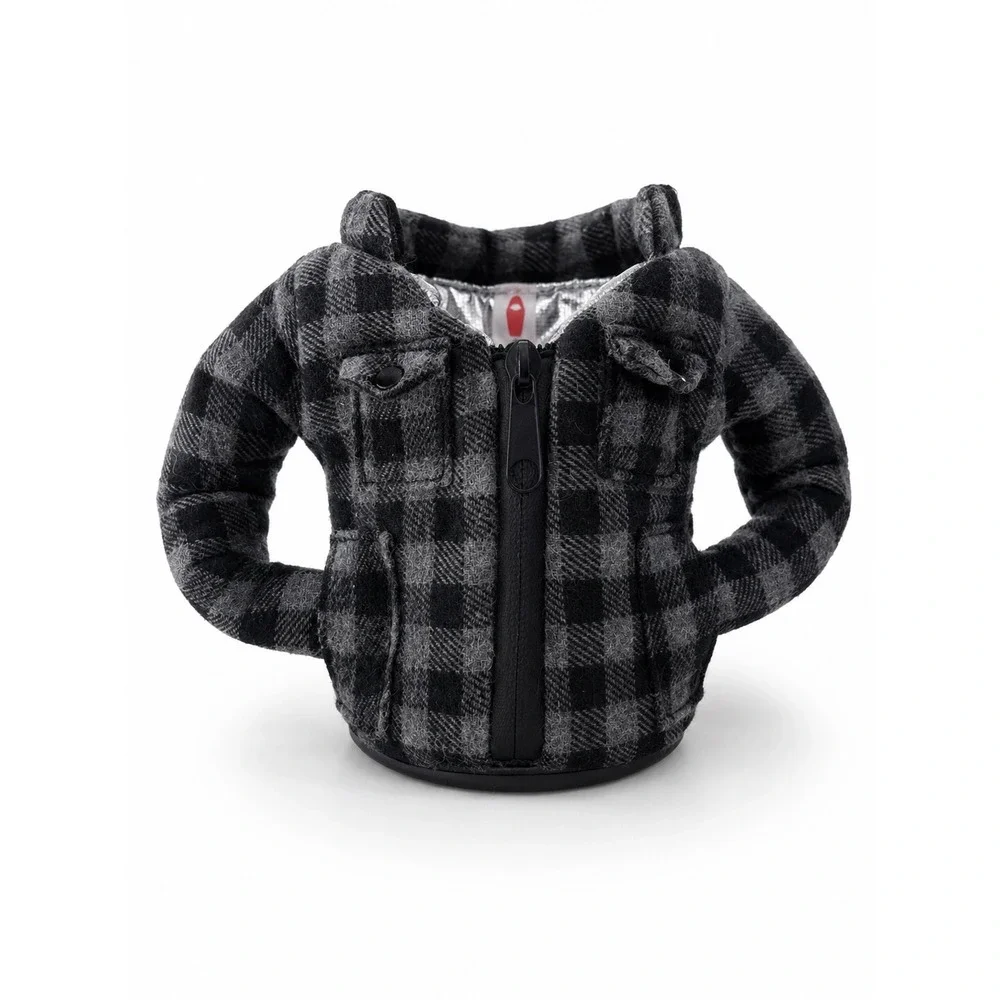 Puffin Drinkwear Beverage Insulator Can Cooler 2 Pack Plaid & Puffer Jacket Cozy